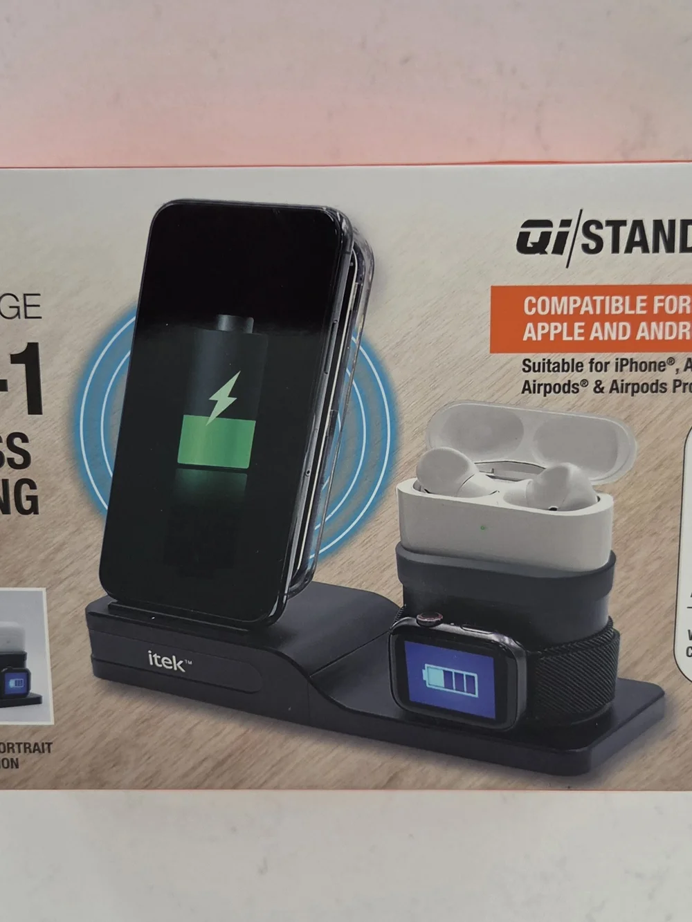 3-in-1 Wireless Charging Stand - Black